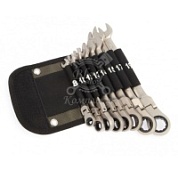 Набор ключей трещоточных шарнирных комбинированных 8шт. (8-19 мм) в фирменной сумке (515485) 