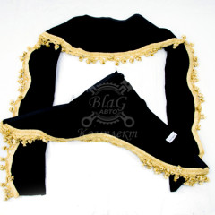 Ламбрекен лобового стекла + угол (без логотипа) (черный с золотом) к-т 12292