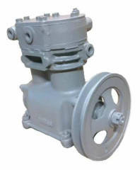 Компрессор 2- цилиндровый МАЗ (270 л/м) УРАЛ дв.ЯМЗ с/сб.(плоская голова) с шкивом / 5336-3509012-10