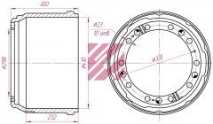 Барабан тормозной MAN о.н.81501100104 / М1900094 MARSHALL